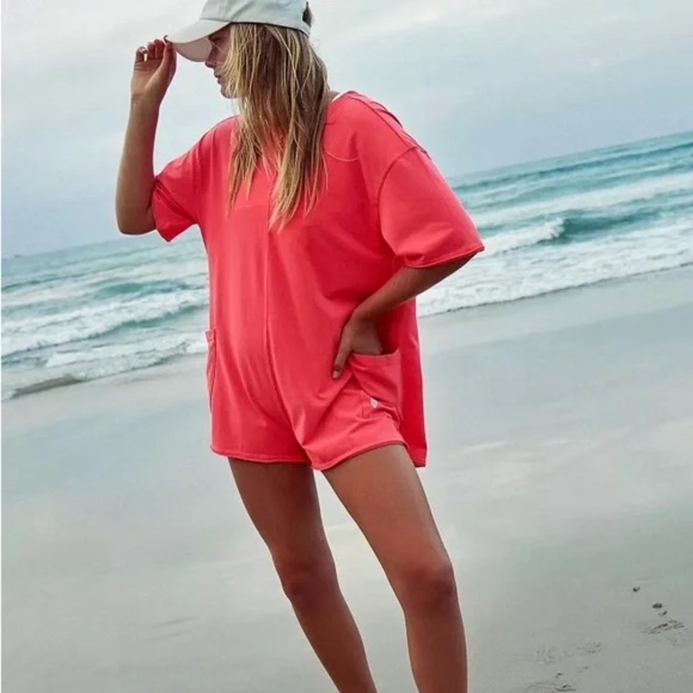 NWT $60 Free People Hot Shot Romper Tee